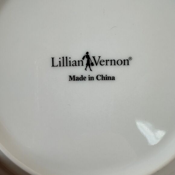 Vintage Lillian Vernon Christmas/Birthday Platinum Gold Rim 8” Plates Set of 4 - Picture 4 of 9